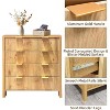 Coucheta 4-Drawer Dresser - Fluted Mid-Century Tall Dresser for Bedroom, Living Room & Closet, Modern Storage Chest with Anti-Tip Design, Oak - 4 of 4