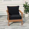 WestinTrends Avalon Teak Outdoor Modern HDPE Patio Club Chair with Deep Seat Cushions - 2 of 4