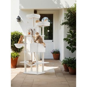 LEDREM 81.1-Inch Multi-Level Cat Tree with 13 Scratching Posts