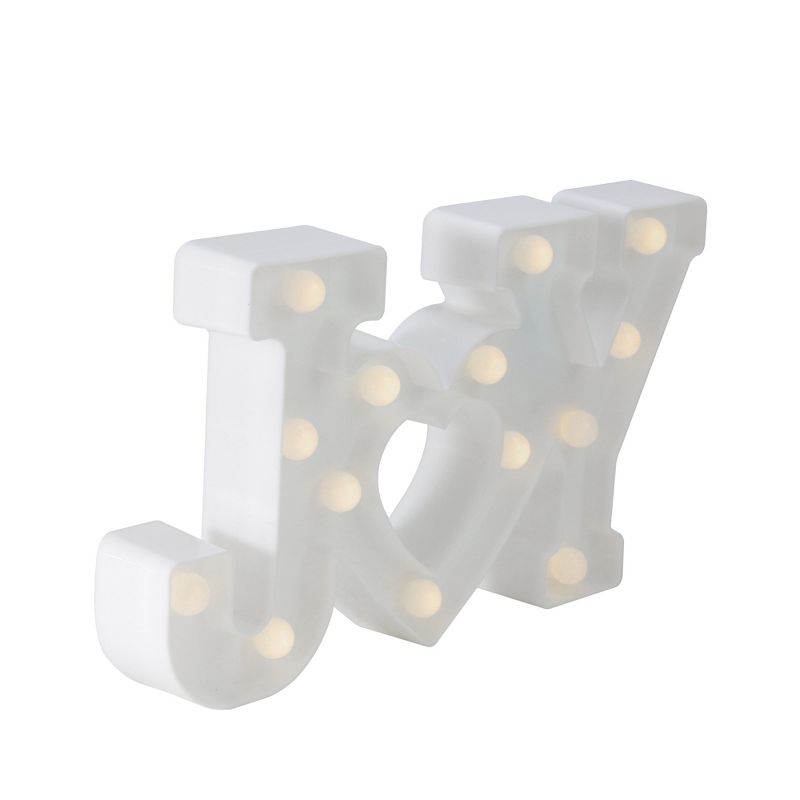 Northlight 12.75" Battery Operated LED Lighted "JOY" Christmas Marquee Sign - Warm White, 4 of 5