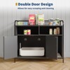 Litter Box Enclosure Cat Hidden Litter Box Cabinet Furniture with Storage, Double Doors Side Entrance Scratching Mat Air Vents - 4 of 4