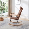 OUTSUPPLY Accent Chairs with Adjustable Headrest Pillow, Modern Rocking Chairs, Comfy Side Chair for Nursery, Bedroom, Living Room - 4 of 4
