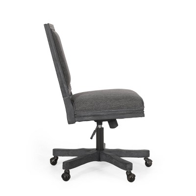Charcoal Grey and Weathered Wood Rustic Swivel Office Chair