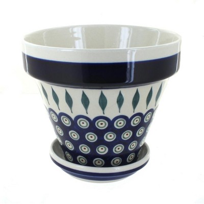 Blue Rose Polish Pottery 891-893 Zaklady Medium Flower Pot