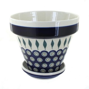 Blue Rose Polish Pottery 891-893 Zaklady Medium Flower Pot - 1 of 1