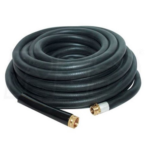 Apache 98108806 75 Foot Industrial Rubber Garden Water Hose with Heavy Duty  MGHT x FGHT Brass Fittings and 1 Bend Restrictor, Black