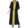 LA LEELA Women's House Daily Routine Evening Wear Vacation Casual Dailywear Holiday Loungewear Plus Size Caftan Maxi Boho Nightwear 2X-3X Black, Solid - 3 of 4