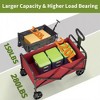 Acekool Foldable Utility Wagon Cart, 380lbs Capacity, 360° All-Terrain Wheels, Adjustable Handle, Cup Holders, Portable for Shopping, Camping, Garden - 2 of 4