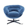 PDTEND Modern  Chenille Swivel Chair with Removable Cushion and Black Metal Base for Office, Living Room, or Reading Nook - 4 of 4
