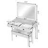 Modern dressing table with mirror, adult vanity set with stool, family office desk, 2 large drawers,White As shown one size - 3 of 4