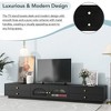 V Stand with Fluted Glass Doors, Elegant and Functional Media Console for TVs Up to 95'', Tempered Glass Shelf TV Cabinet with Multiple Storage - 2 of 4