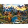 1000 Piece Jigsaw Puzzle, Summertime Evening, Cozy mountain cabins, Peaceful beauty, Sunset, Adult Puzzle, Castorland C-105397-2 - 2 of 4