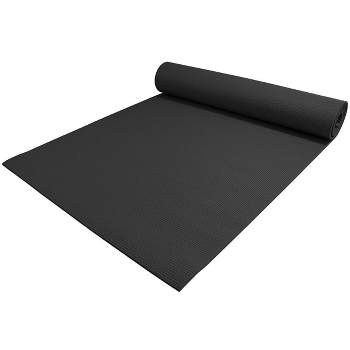 HolaHatha 72 Inch Tall x 24 Inch Wide High Density 0.5 Inch Thick Cushioned  Non Slip Home Gym Exercise Yoga Mat Workout Equipment, Black