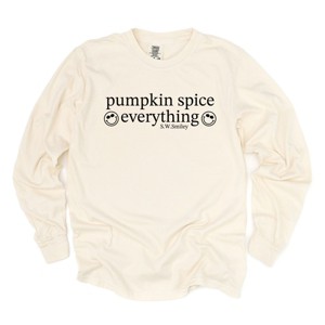 Simply Sage Market S.W.Smiley Pumpkin Spice Everything Garment Dyed Long Sleeve - 1 of 4