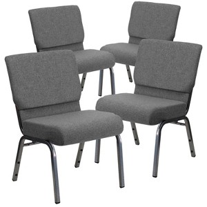 Emma and Oliver 4 Pack 21''W Stacking Church Chair - 1 of 4