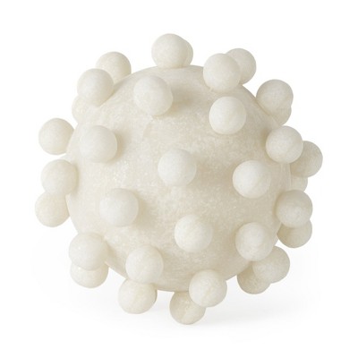 HomeRoots 6" Ivory Resin Knobby Nubs Orb Tabletop Sculpture
