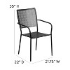 Flash Furniture Commercial Grade Indoor-Outdoor Steel Patio Arm Chair with Square Back - image 4 of 4