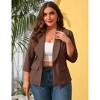 Coolmee Women Plus Size Blazers Business Casual Long Sleeve Open Front Work Office Suit Jackets Trendy Clothes with Pockets - 4 of 4