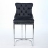 PAGED Bar Stools Set of 2 Modern Velvet Upholstered Modern Barstools with Button Back and Metal Base Counter Height Bar Stools for Bar - 4 of 4