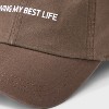 Women's Living My Best Life Cotton Baseball Hat - Universal Thread™ Brown: Adjustable Canvas Cap - 4 of 4