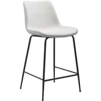 Pau Counter Height Barstool Chair White - ZM Home