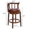 NicBex Seat Height 26 Inch Swivel Bar Stools,Modern Wooden Barstools Chair with Leather Cushion for Home Kitchen Counter,Brown - 3 of 4