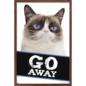 Trends International Grumpy Cat - Go Away Framed Wall Poster Prints - 1 of 4