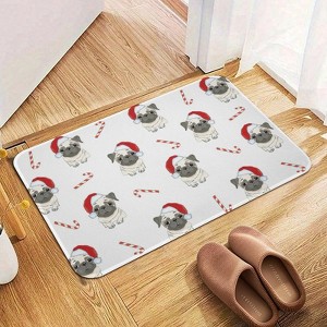 Christmas Puppy Dog Bathroom Rugs Winter Bath Mat Absorbent Non Slip Bathroom Mat Christmas Soft Floor Carpet 16x20 Inches - 1 of 1