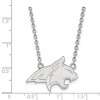 Black Bow Jewelry 10k White Gold Montana State Bobcats NCAA Necklace 18 Inch - 2 of 4