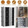 iMountek"8-Tier Stackable Shoe Rack Organizer with Transparent Doors for Heels, Boots, Slippers & More"Black - 4 of 4