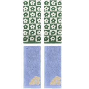 REGALWOVEN 4 Pcs Cotton Soft Absorbent Decorative Bathroom Hand Towel - 1 of 4