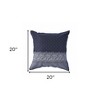 HomeRoots 20" X 20" Navy And White 100% Cotton Geometric Zippered Pillow - 3 of 4