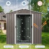 Outdoor Storage Shed with Anchors Hooks Padlock Gloves Weatherproof Aluminum Frames (8ft x 4ft) Outdoor Storage House Grey - 4 of 4