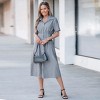 Women's Striped Button-Down Cinched Waist Shirt Dress - Cupshe - 2 of 4
