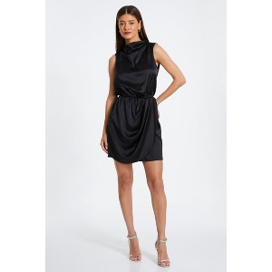 QUIZ Women's Sleeveless Ruched Satin Mini Dress - 1 of 4