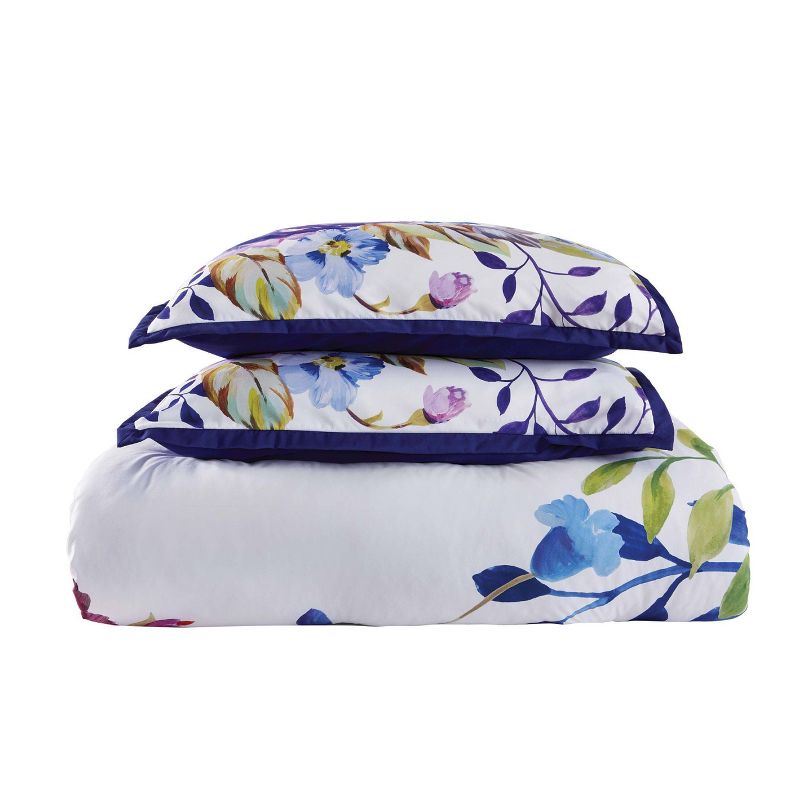 Christian Siriano Garden Bloom Full/Queen Comforter Set Purple/White/Green, 5 of 6
