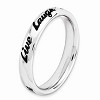 Black Bow Jewelry 4mm Sterling Silver Stackable Black Enamel Live Laugh Love Script Band - 3 of 4