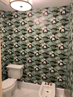 Roommates Lily Pads Peel & Stick Wallpaper Blue/green : Target