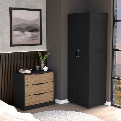 NicBex Modern Wooden 6-Drawer Chest, Tall Closet Storage with Wardrobe Closet Set of 2 for Bedroom, Living Room
