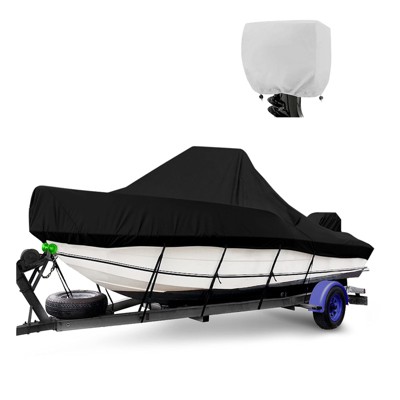 Center Console Boat Cover, 16'-18.5' Waterproof PU Marine Grade Boat Covers, Trailerable Center Console Cover