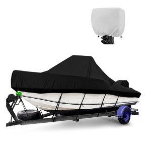 Center Console Boat Cover, 16'-18.5' Waterproof PU Marine Grade Boat Covers, Trailerable Center Console Cover - 1 of 4