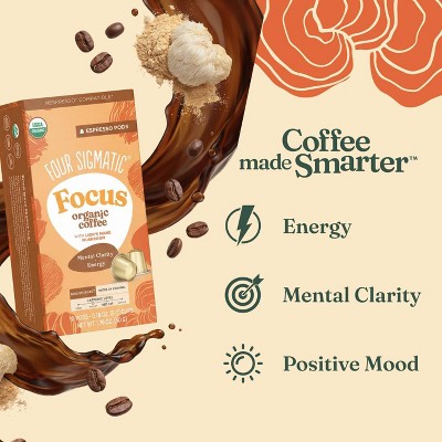Four Sigmatic Focus Organic Medium Roast Nespresso Compatible Espresso Coffee Pods - 10ct