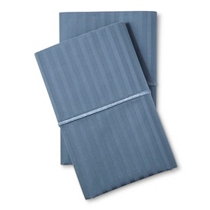 Standard 500 Thread Count Damask Pillowcase Set Rig Blue - Fieldcrest