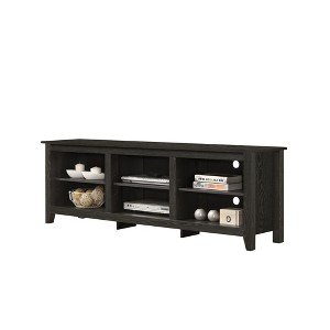 70" Particle Board TV Stand with Open Adjustable Shelves and Cable Management Cutouts for Living Room and Bedroom - 1 of 4