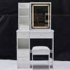 CAVINAS Vanity Desk with Mirror Compact Makeup Table with Stool, Multi-Layer Storage - 2 of 4