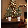 Potted Snowy Pine Tree Set Ceramic Base Holiday Decor – 20" by Melrose - 2 of 3