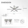 Siljoy 60-in Nickel Ceiling Fan Lights with Dual Color Blades (Nickel and oak)-Remote Included (6 Blades) - 3 of 4