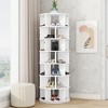 Sapphtopaz 7-Tier Bookcase with 5 Grids Per Layer, Space Saving Display Round Spinning Bookshelf Shelf Tower for Small Spaces, Office - 3 of 4