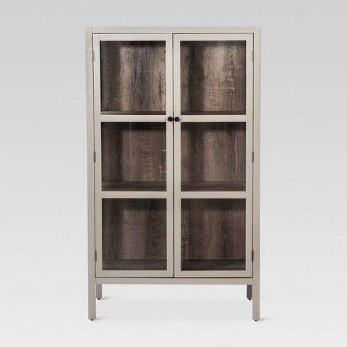 Hadley 56 2 Library Cabinet With Glass Gray Threshold Target