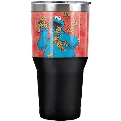 Sesame Street Cookie Monster Character Steel Tumbler 30oz Coffee Travel Mug